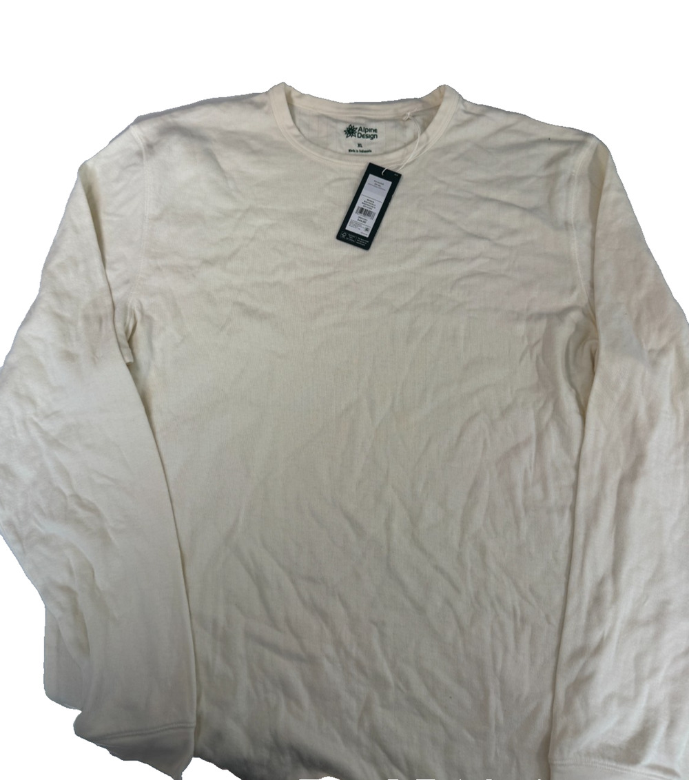Alpine Design Men's Duo Fold Long Sleeve Pullover Shirt Off White XL